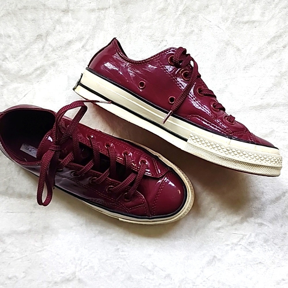 Burgundy CONVERSE Patent Leather